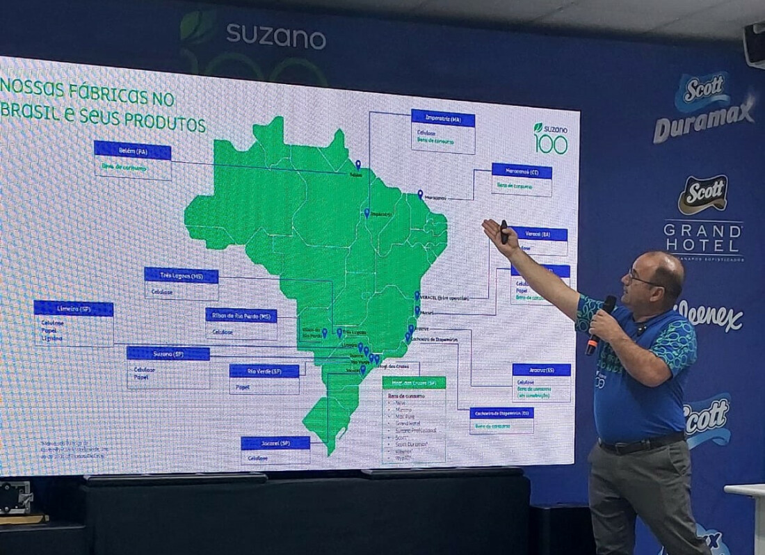 Jornalistas visitam a unidade da Suzano em Mogi das Cruzes 