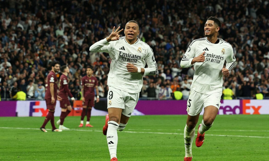 Mbappé marca três vezes para afundar City e colocar Real nas oitavas
