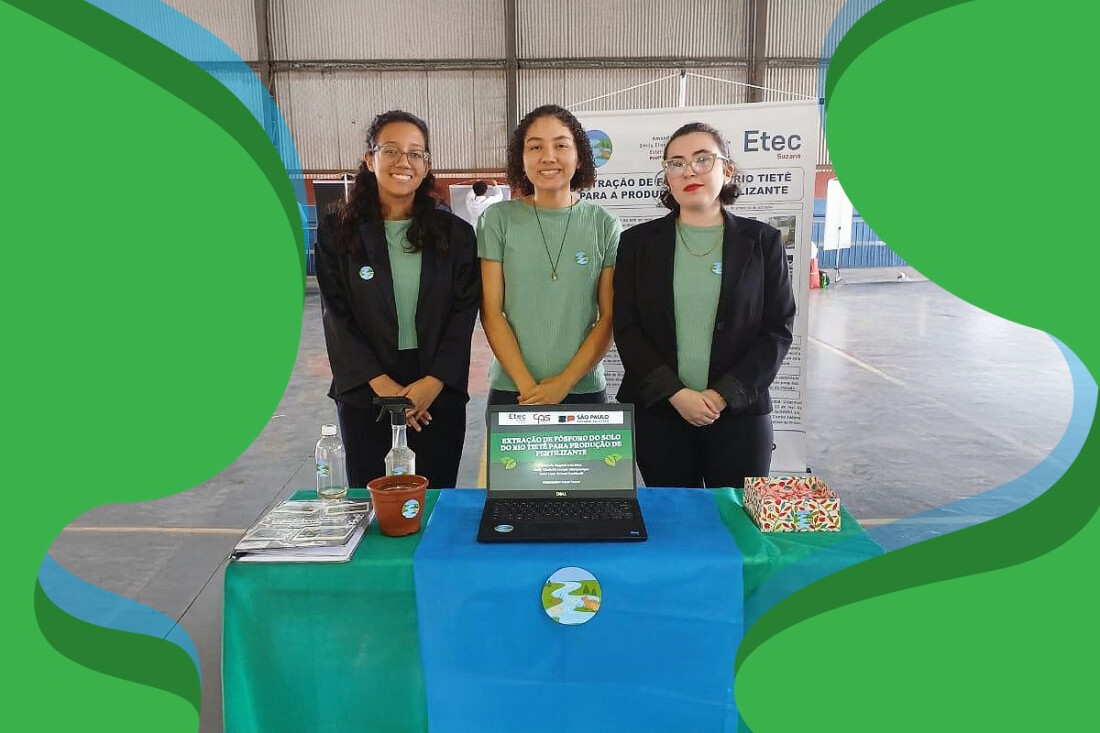 Alunas de Etec criam fertilizante a partir de fósforo extraído do Rio Tietê