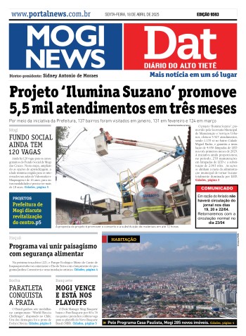 Edição Mogi News/DAT - 18 de abril de 2024