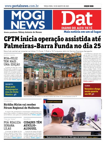 Edição Mogi News/DAT -  19 de agosto de 2025