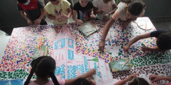 Alunos de Centro Cultural Palmeiras criam mosaico