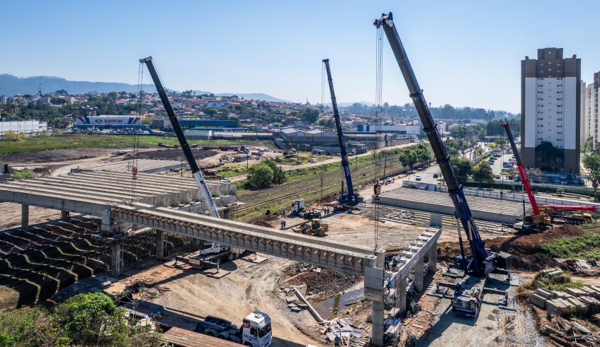 Obras do Corredor Nordeste chegam a 70% e novo viaduto começa a tomar forma