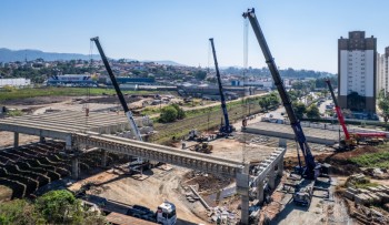 Obras do Corredor Nordeste chegam a 70% e novo viaduto começa a tomar forma