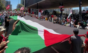 Ato pede libertação de ativistas de flotilha e medidas duras do Brasil