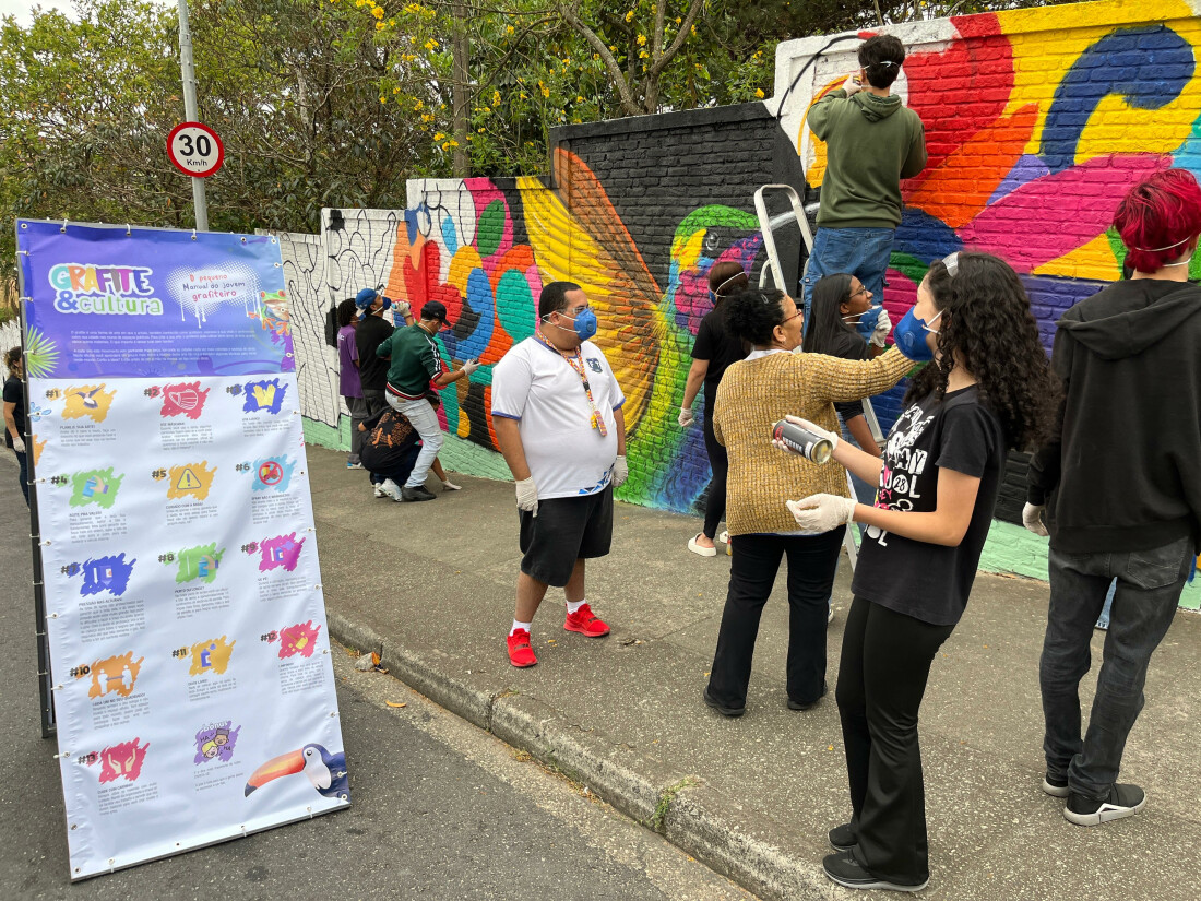 Grafite & Cultura leva arte urbana e educação ambiental para escola de Mogi 