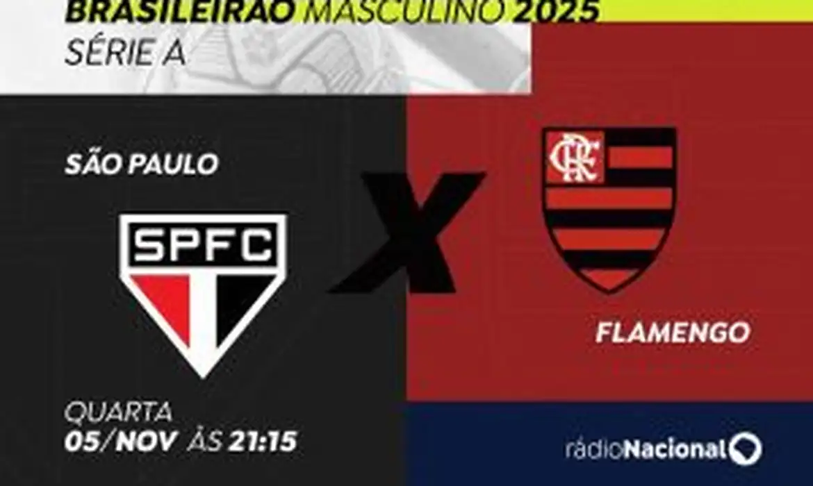 Rádio Nacional acompanha São Paulo e Flamengo ao vivo nesta quarta