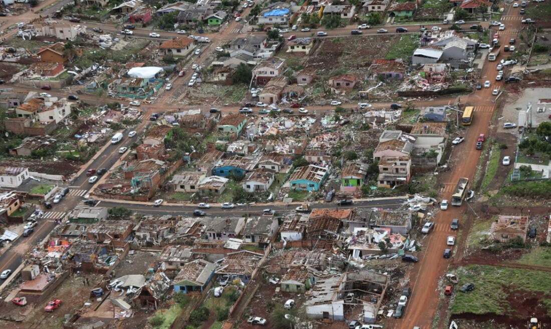 Após tornado, Enem é suspenso em Rio Bonito do Iguaçu, no Paraná