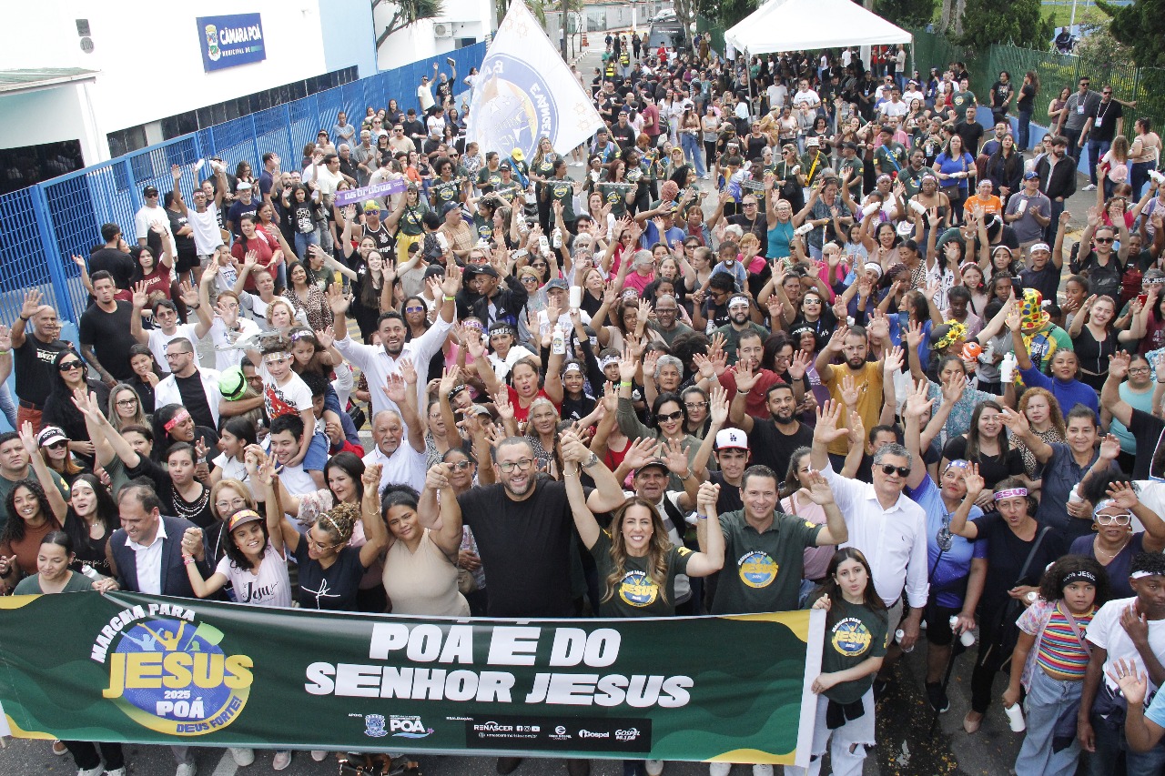 Poá vive dia de fé e união na Marcha para Jesus 2025