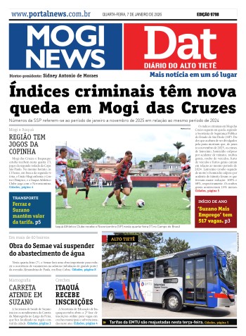 Edição Mogi News / Dat 7 de janeiro de 2026