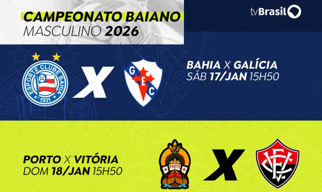 TV Brasil exibe neste fim de semana dois jogos do Campeonato Baiano