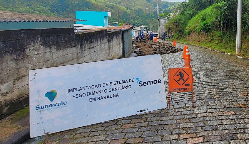 Semae Mogi inicia obras de coleta e tratamento de esgoto na Vila Mathias, em Sabaúna