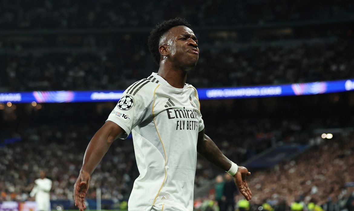 Vini Jr brilha e ajuda Real a despachar Benfica na Liga dos Campeões