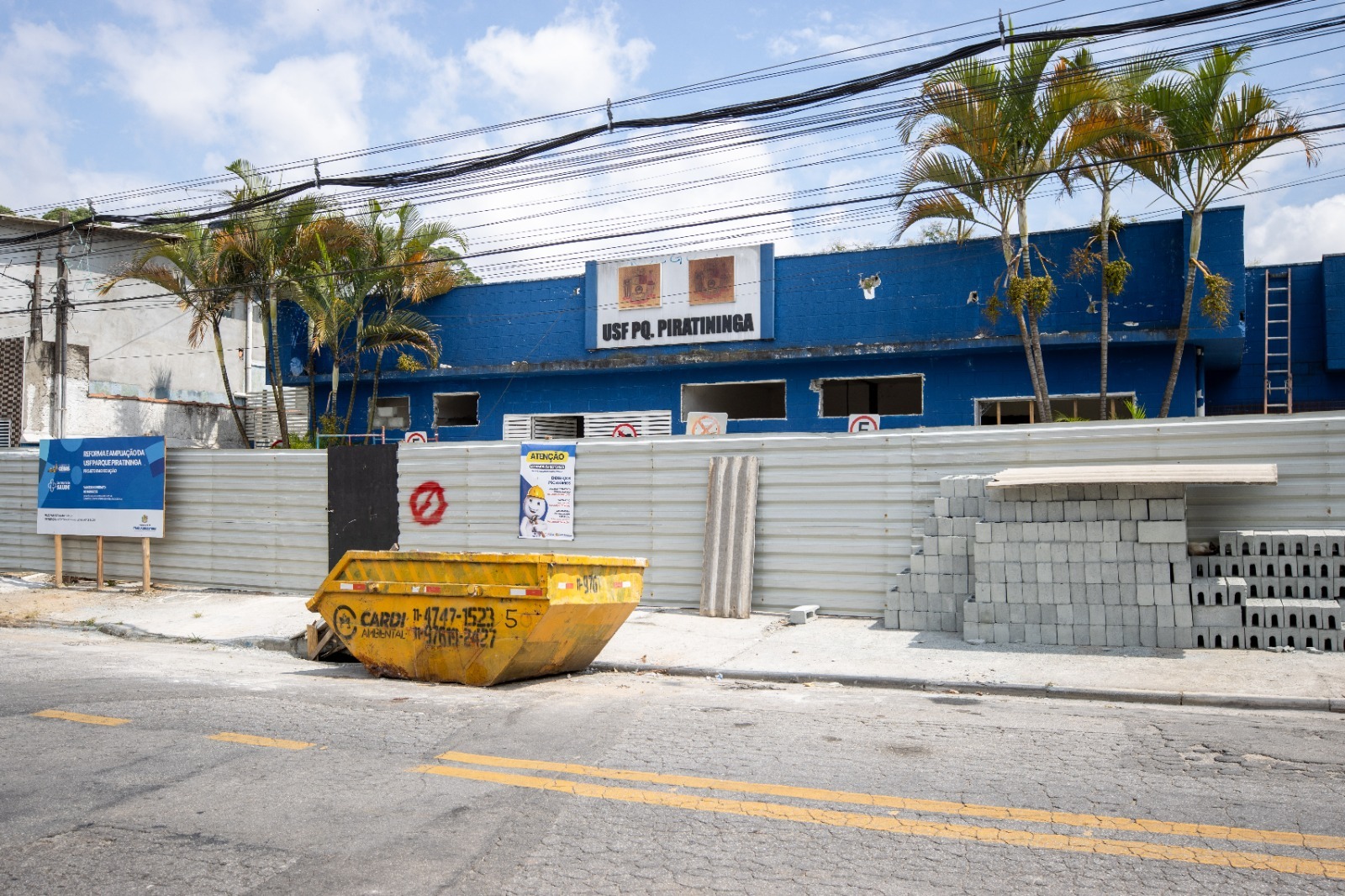 Reforma da USF Piratininga avança e construção de alvenaria é concluída