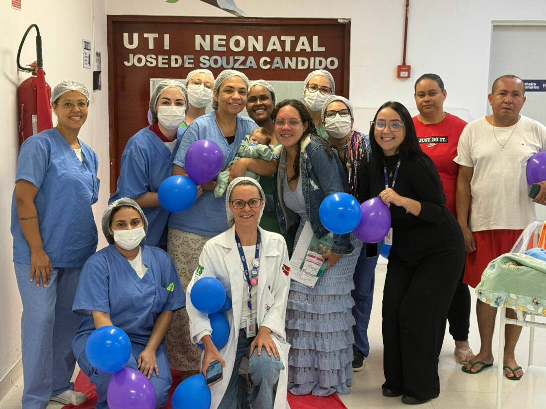 Bebê recebe alta no HMS  após ficar mais de um mês na UTI Neonatal