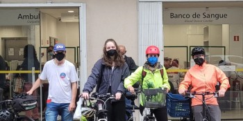 Ciclistas reeditam ação de doação coletiva de sangue no Dia Nacional de Doação de Órgãos e Tecidos
