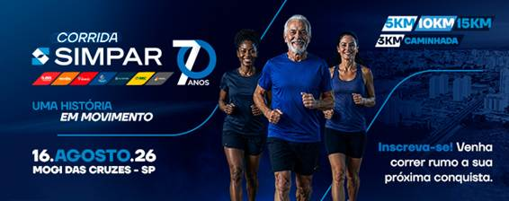 SIMPAR celebra 70 anos com corrida em Mogi das Cruzes no dia 16 de agosto
