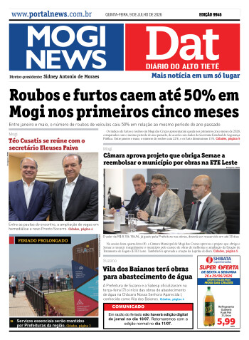 Edição Mogi News / Dat 9 de julho de 2026