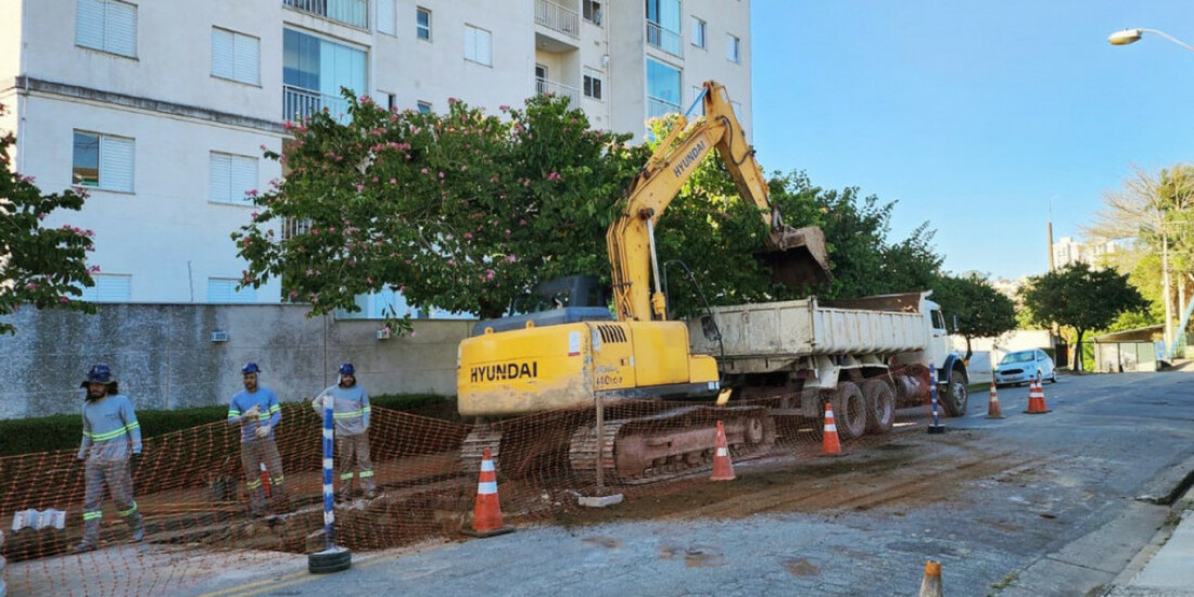 Semae faz reparo emergencial para conter vazamento na região do Jardim Santos Dumont