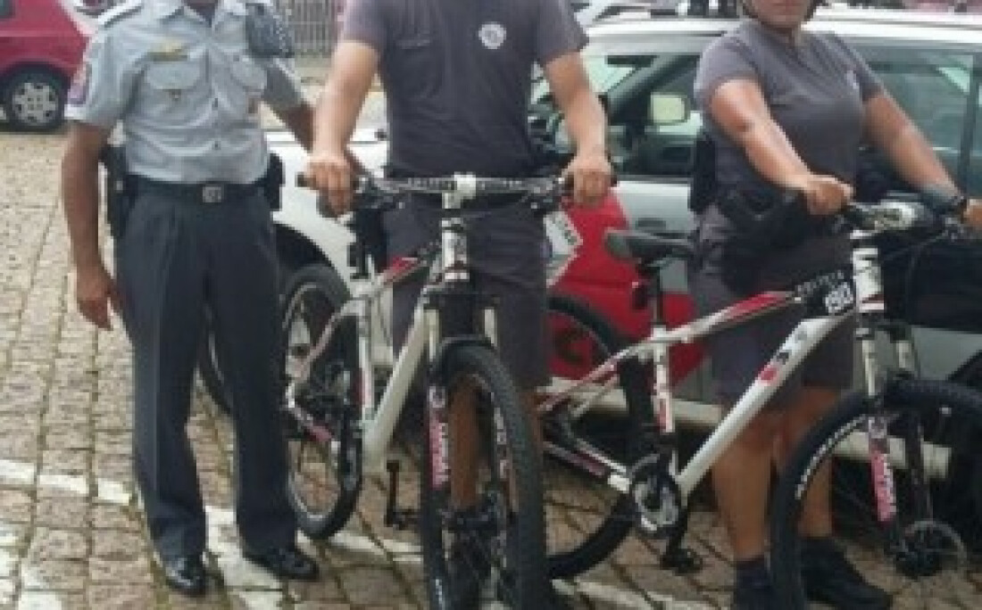 Policiamento com bicicletas realiza primeira prisão no centro
