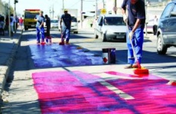 Ciclovia ganha reforço na pintura
