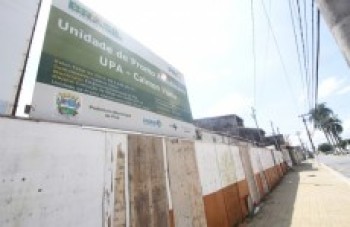 Obra de construção da UPA em Calmon segue em ritmo lento