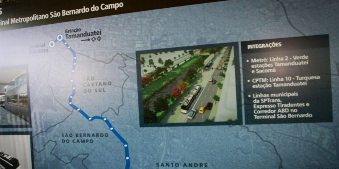 Governo paulista prevê entrega do BRT-ABC para 2023