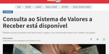 Consulta ao Sistema de Valores a Receber está disponível