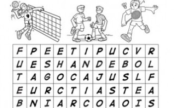 Ache no diagrama abaixo o nome de cinco esportes