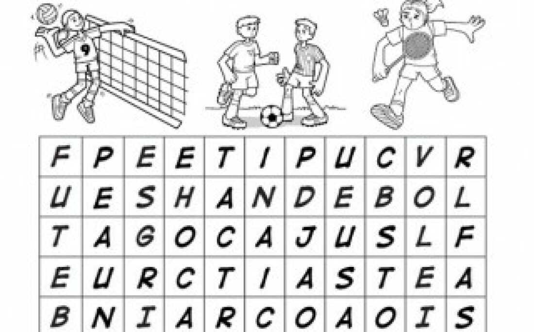 Ache no diagrama abaixo o nome de cinco esportes
