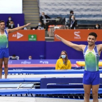 Rayan Dutra e Rafael Andrade avançam à final do Mundial de Trampolim