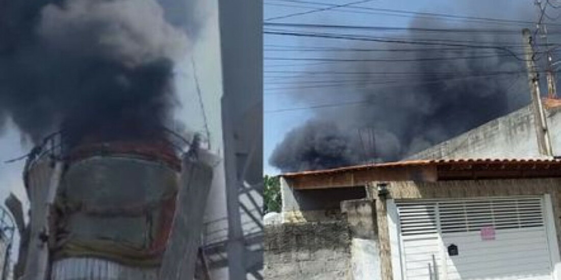 Indústria em Suzano pega fogo e deixa um ferido