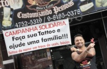 Campanha em Suzano troca alimentos por tatuagens