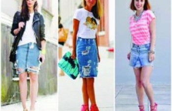 Saia jeans curta e longa estão na moda