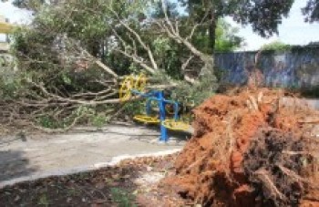 Cidade contabiliza estragos com chuvas