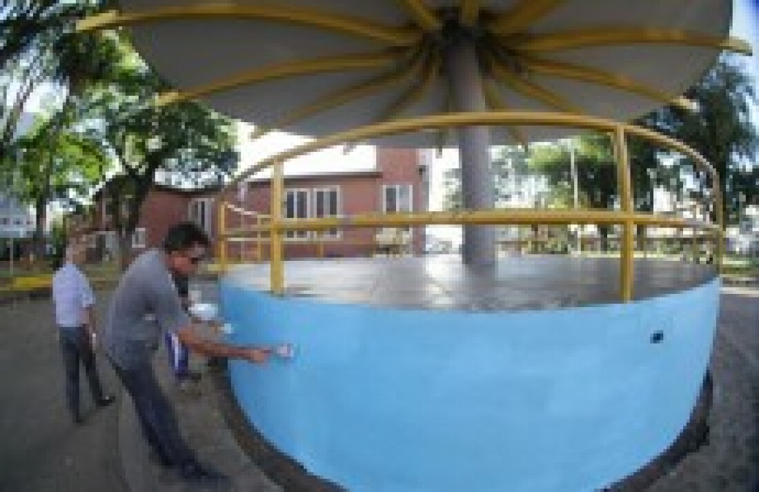 Praça de Suzano tinha valor de droga pintado em coreto: