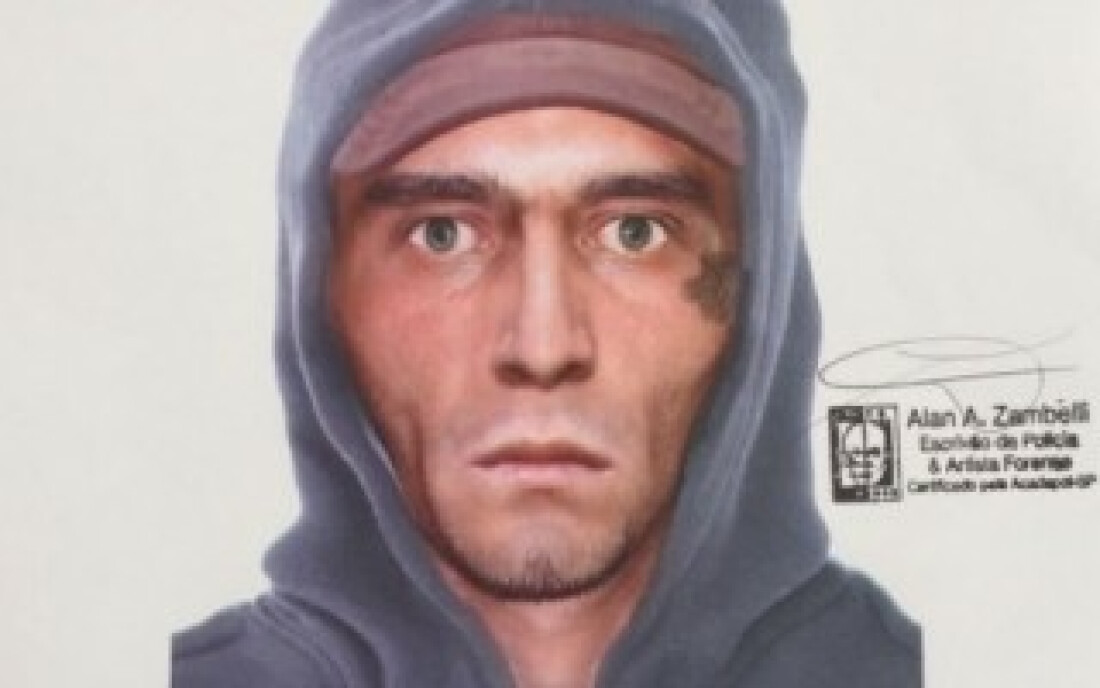Polícia revela retrato falado de suspeito: