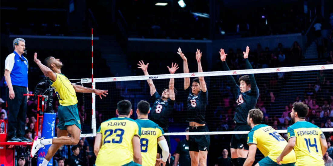 Brasil batalha, mas perde para Japão na Liga das Nações masculina