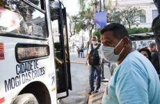 Máscaras são utilizadas por 95% dos usuários de ônibus