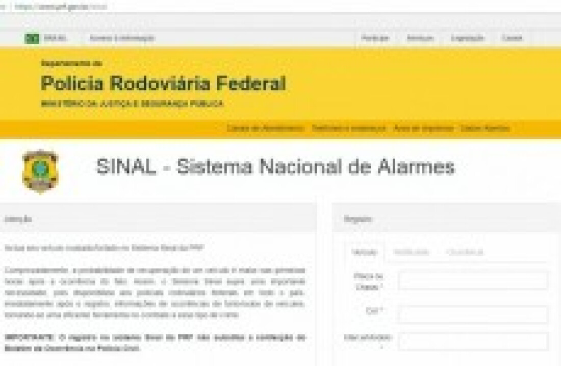 Sistema Sinal auxilia a recuperar veículos
