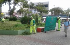 Treze praças na área central são limpas