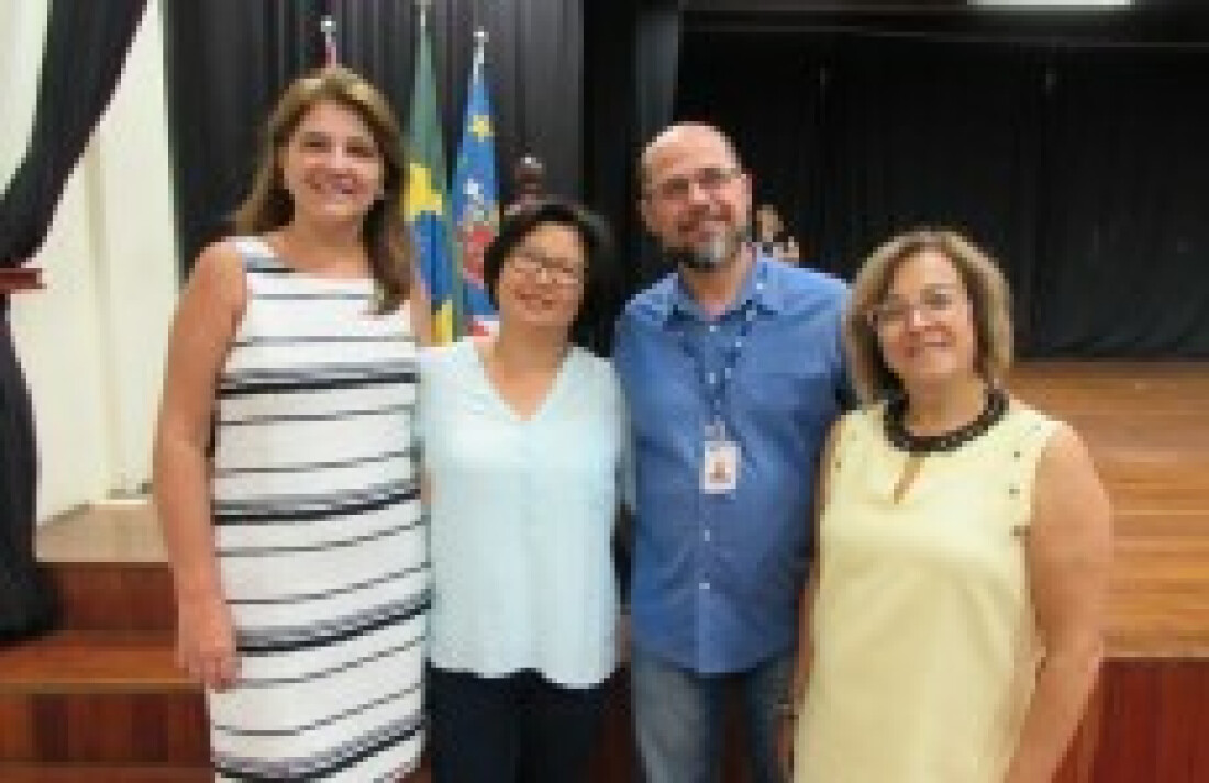 Aula magna com o ícone do jornalismo