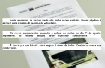 Prefeitura alerta sobre novos radares