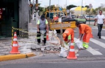 Calçadas da região central recebem rampas de acesso