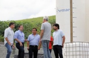 Prefeito vistoria obras da ETE da Vila Andrade, em Sabaúna