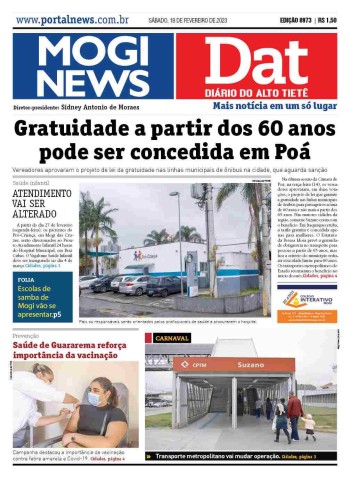 MOGI NEWS / DIÁRIO DO ALTO TIETÊ - 18 Fevereiro 2023