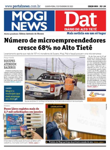MOGI NEWS / DIÁRIO DO ALTO TIETÊ - 02 Fevereiro 2023