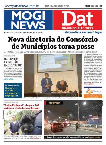 MOGI NEWS / DIÁRIO DO ALTO TIETÊ - 03 Janeiro 2023