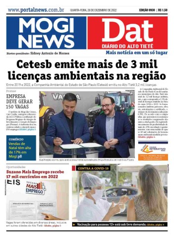 MOGI NEWS / DIÁRIO DO ALTO TIETÊ - 28 Dezembro 2022