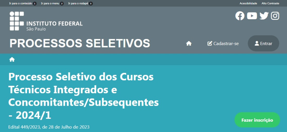 IFSP inscreve para 280 vagas em cursos técnicos gratuitos no Alto Tietê